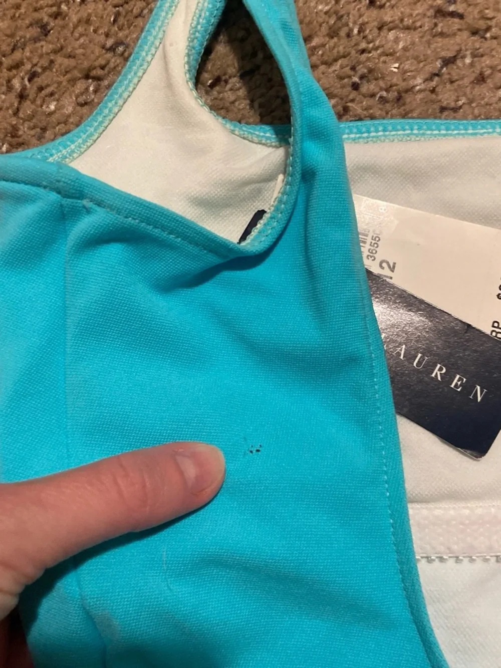 Ralph Lauren Aqua Blue One-Piece Swimsuit